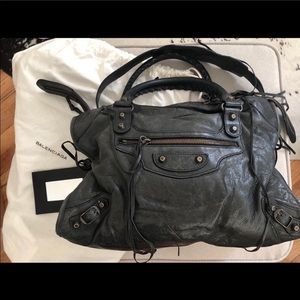 Balenciaga City Anthracite with Aged Brass